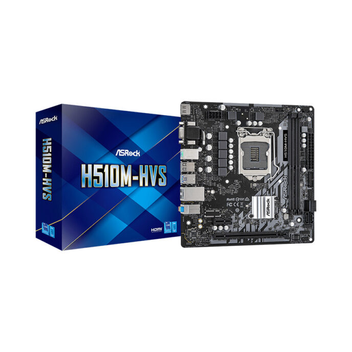 MAINBOARD ASROCK H510M-HVS/R2.0 (INTEL H510, SOCKET 1200, M-ATX, 2 KHE RAM DDR4)