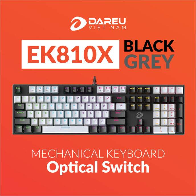 Bàn phím quang cơ Dareu EK810X Black Blue switch