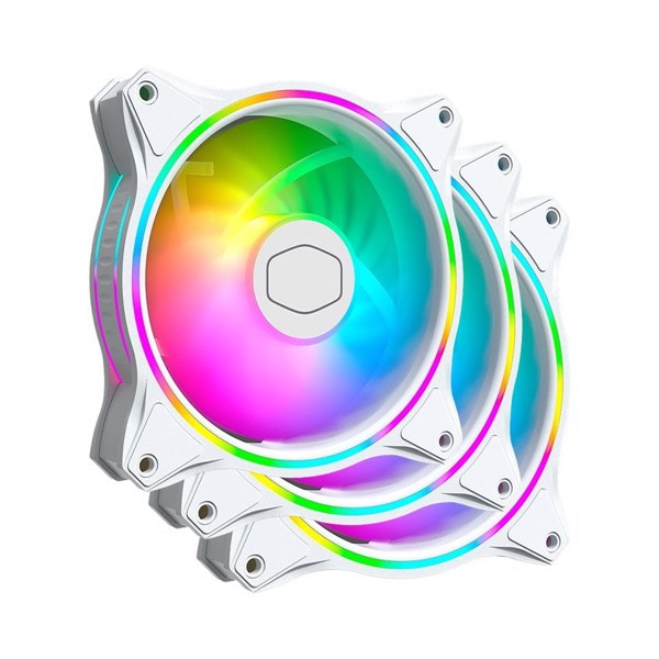 Fan Cooler Master MasterFan MF120 Halo White Kit 3 Fan