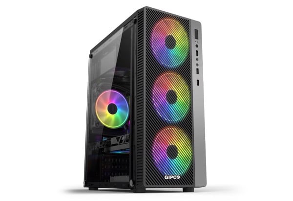 VỎ CASE MÁY TÍNH GIPCO 5986LY KÈM 3 FAN LED