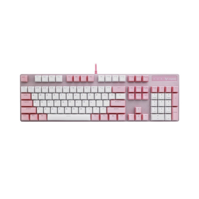 BÀN PHÍM CƠ GAMING CÓ DÂY RAPOO V500 PRO PINK WHITE