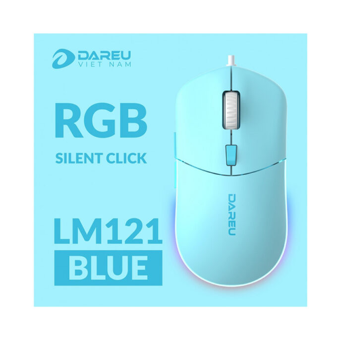 CHUỘT CÓ DÂY DAREU LM121 BLUE (SILENT CLICK, LED RGB)