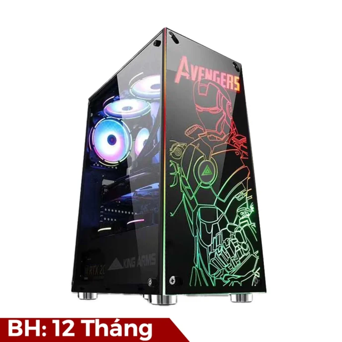 Vỏ Case máy tính Vsp KA-260 AVENGERS Mặt trước Iron Man có sẵn Led RGB