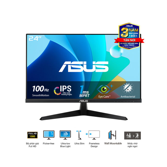 MÀN HÌNH ASUS VY249EHF (23.8 INCH - IPS - FHD - 100Hz - 1MS)