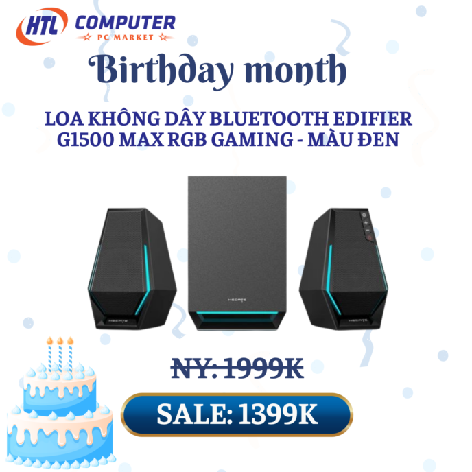 LOA KHÔNG DÂY BLUETOOTH EDIFIER G1500 MAX RGB GAMING - MÀU ĐEN