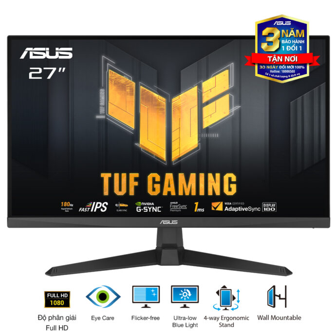 MÀN HÌNH ASUS TUF GAMING VG279Q3A ( 27 INCH | FHD | FAST IPS | 180HZ | 1MS )