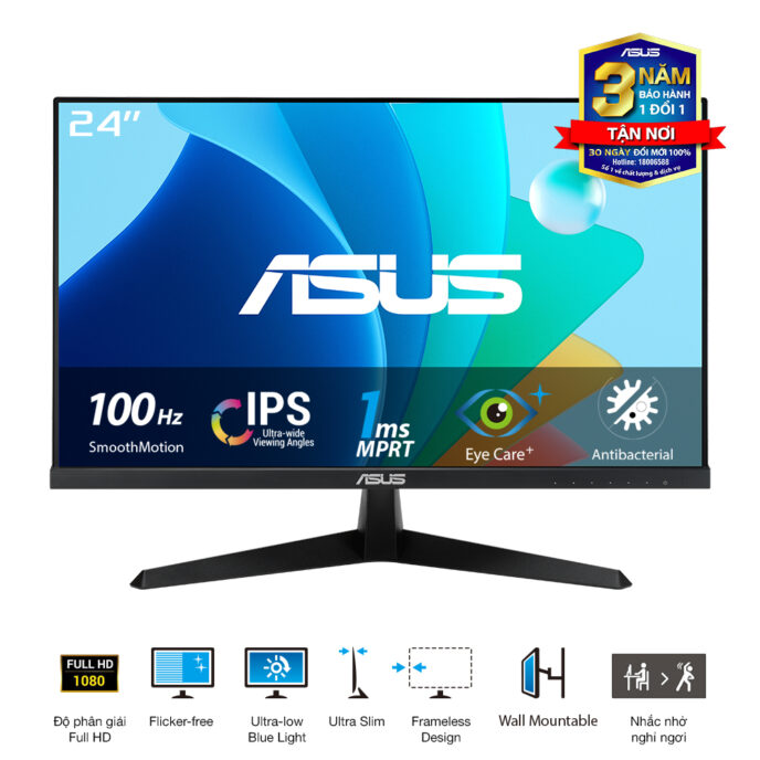 MÀN HÌNH ASUS VY249HF (23.8 INCH - IPS - FHD - 100Hz - 1MS)