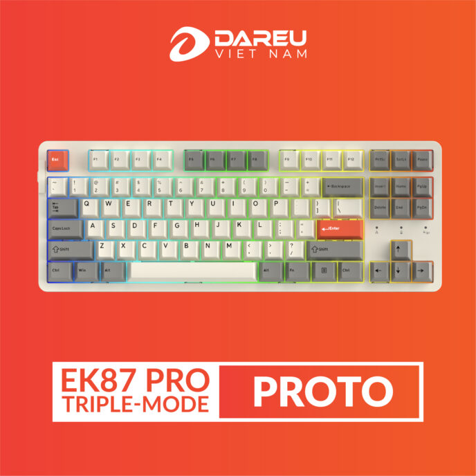 Bàn phím cơ Dareu EK87 Pro Triple Mode Proto Dream switch