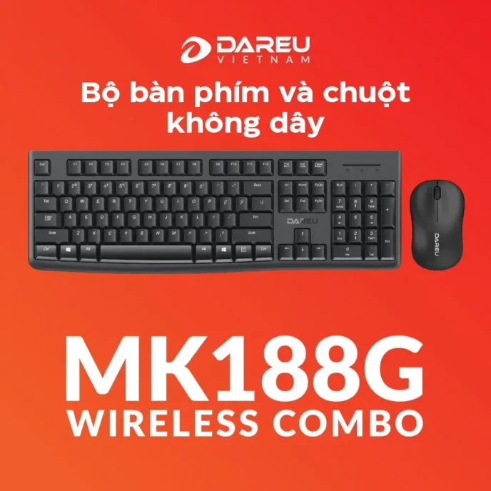 Bộ phím chuột không dây DAREU MK188G Wireless USB