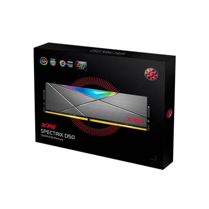 Ram Desktop ADATA XPG SPECTRIX D50 DDR4 8GB (1x8GB) 3200 RGB Grey (AX4U32008G16A-ST50)