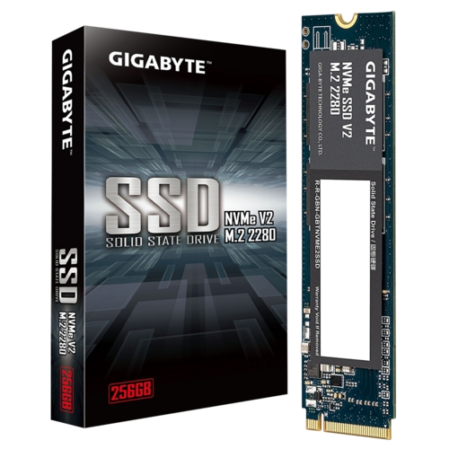 Ổ cứng SSD GIGABYTE 256GB V2 M.2 2280 NVMe PCIe Gen 3x4 (G3NVMEV2256G)