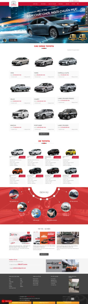 Mẫu website Showroom Toyota