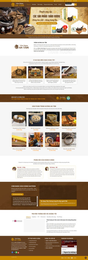 Mẫu website Trầm Hương An Tâm