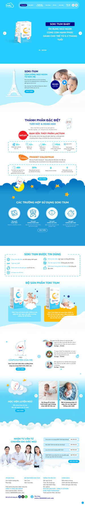 Mẫu website Sữa Soki Tium