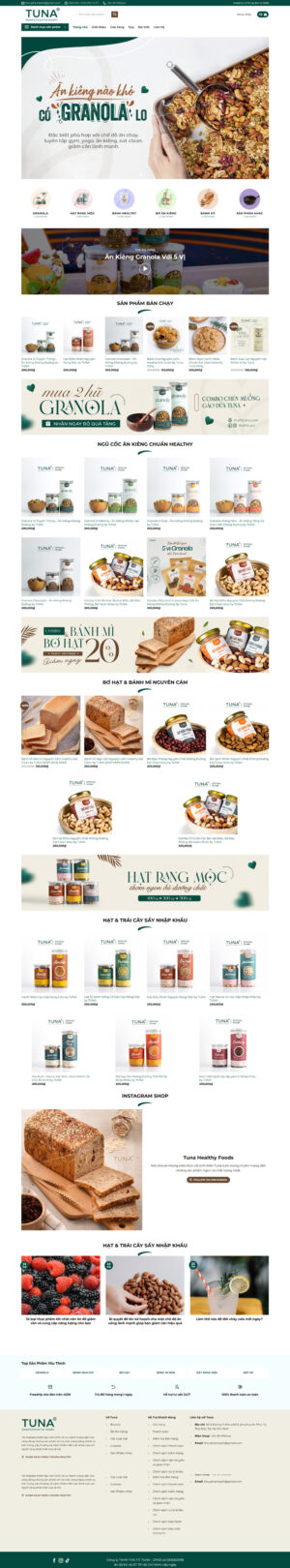 Mẫu Website Thực phẩm Tuna