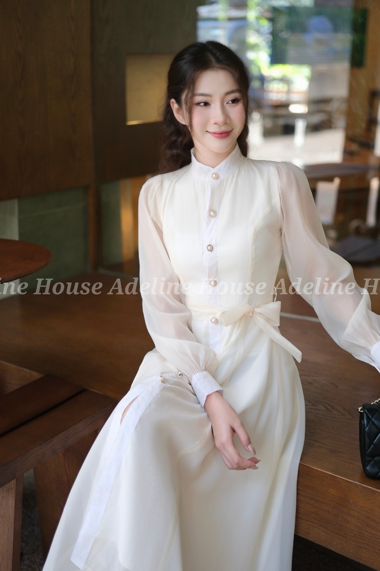 Alternative view of Adeline House - Đầm Voan Trắng Dáng Dài Cao Cấp – Thiết Kế Thanh Lịch Adeline House
