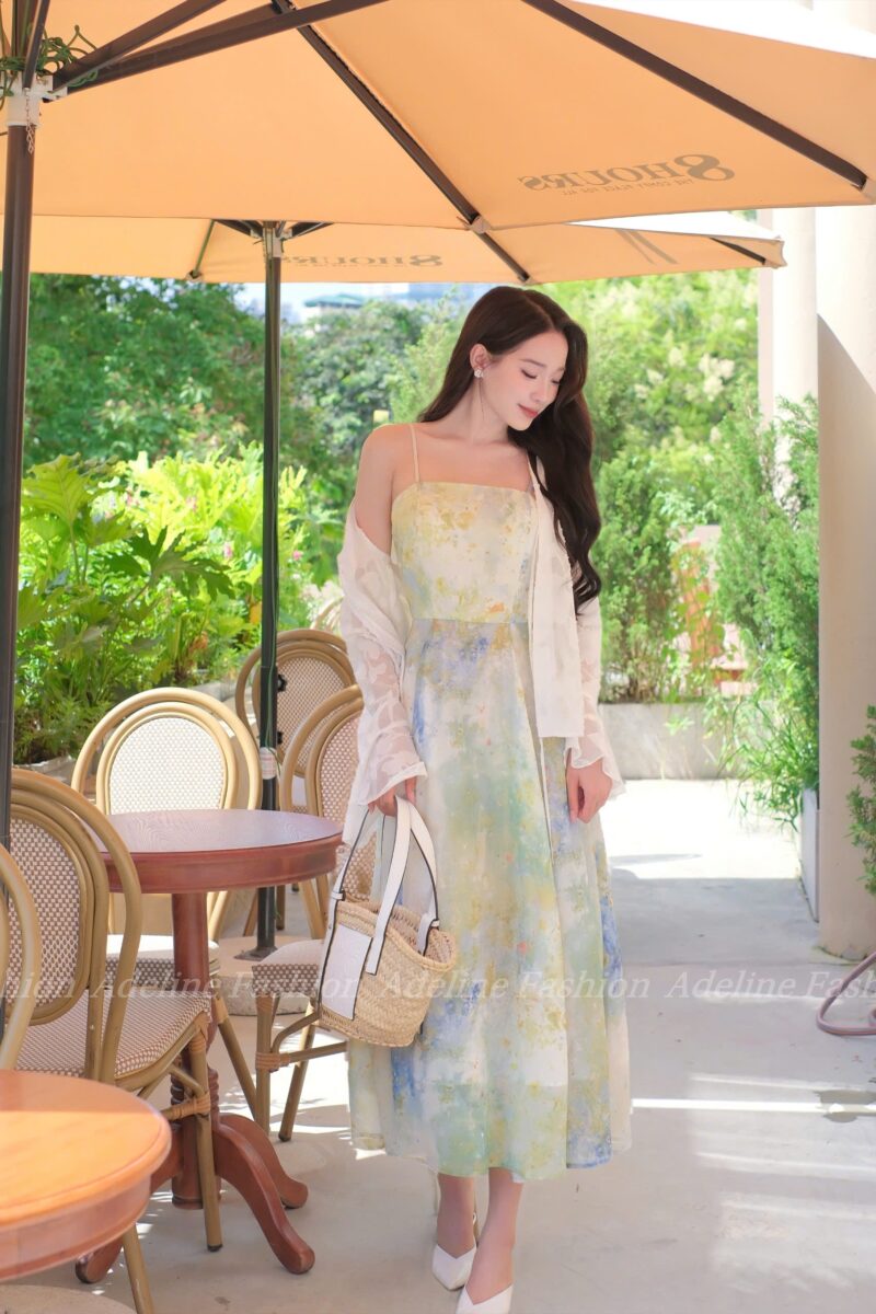 Alternative view of Adeline House - Đầm Voan 2 dây Dáng Dài Cao Cấp – Thiết Kế Thanh Lịch Adeline House