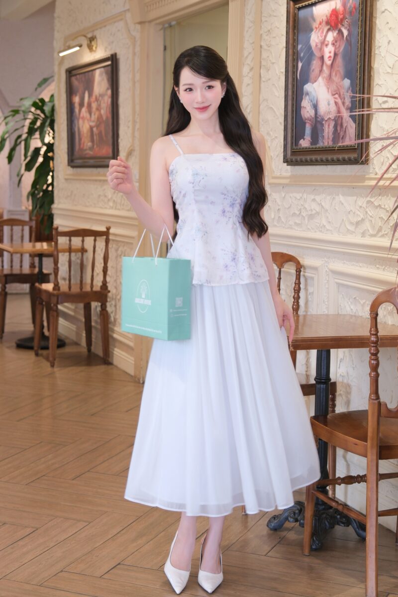 ADELINE HOUSE- Đầm Maxi Voan Hoa Nhẹ Nhàng Dáng Dài Thanh Lịch – Váy Hai Dây Nữ Tính Cao Cấp