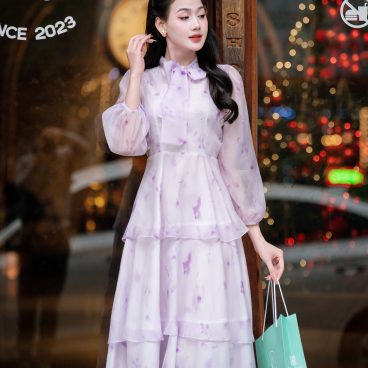 Adeline house - Váy voan hoa nơ cổ "Dew Blossom – ADELINE - TK148.2