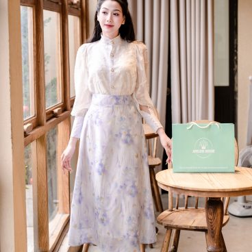 Adeline house - SET ÁO VOAN HOA PASTEL – CHÂN VÁY A DÁNG DÀI THANH LỊCH