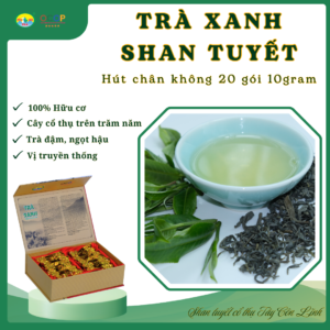 Trà xanh shan tuyết đậm vị - 20 gói hút chân không 10gram