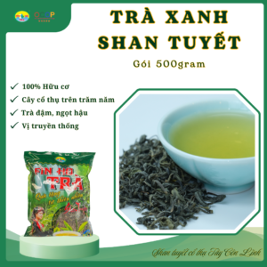 Trà xanh Shan tuyết phổ thông – Gói 500g (2-3 lá)