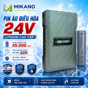 Pin Áo Điều Hòa 24V MIKANO 25.000mAh – Lithium Cao Cấp, Dùng 22H, BH 12 Tháng