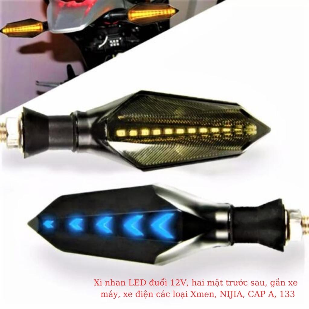 Đèn i nhanx LED đuổi 12V, hai mặt trước sau, gắn xe máy, xe điện các loại Xmen, NINJIA, CAP A, 133 1 Đèn i nhanx LED đuổi 12V, hai mặt trước sau, gắn xe máy, xe điện các loại Xmen, NINJIA, CAP A, 133