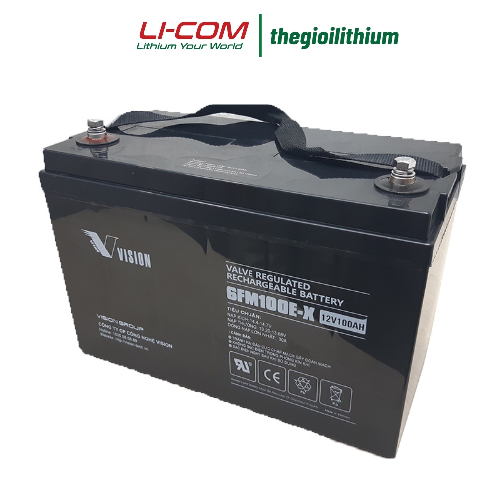 Ắc quy AGM kín khí Vision 12V, 100Ah 6FM100E-X 3 Ắc quy AGM kín khí Vision 12V, 100Ah 6FM100E-X - Ảnh 3