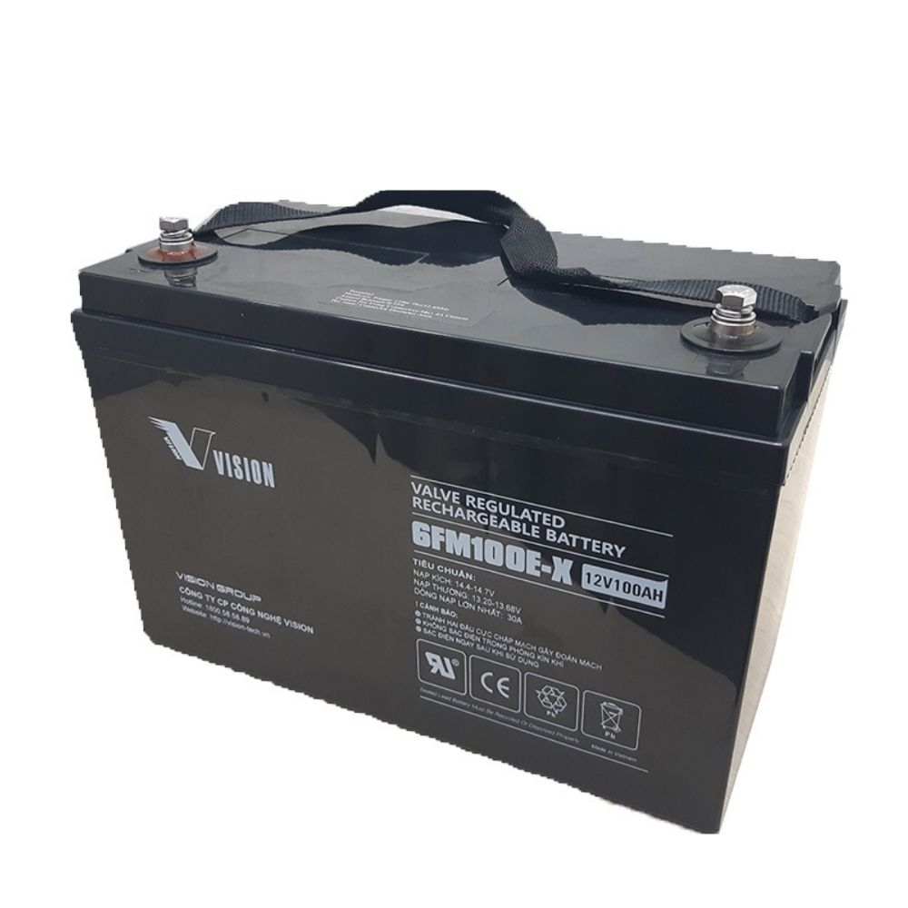 Ắc quy AGM kín khí Vision 12V, 100Ah 6FM100E-X 1 Ắc quy AGM kín khí Vision 12V, 100Ah 6FM100E-X