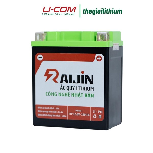 Ắc quy lithium khởi động xe máy 12V - 7Ah, công nghệ lithium Nhật Bản của Raijin 1 Ắc quy lithium khởi động xe máy 12V - 7Ah, công nghệ lithium Nhật Bản của Raijin