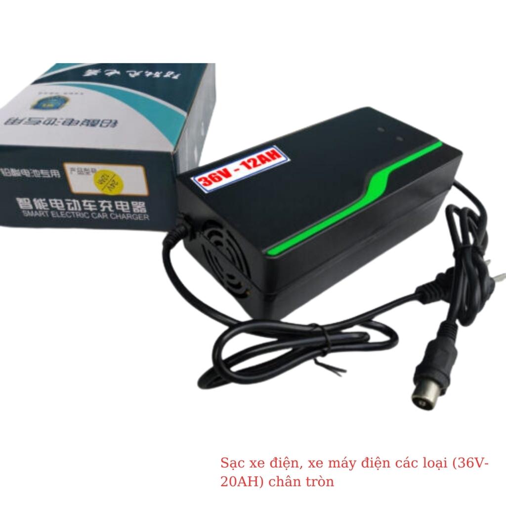 Sạc xe đạp điện, xe máy điện 36V-20Ah chân tròn 1 Sạc xe đạp điện, xe máy điện 36V-20Ah chân tròn