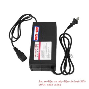 Sạc xe đạp điện, xe máy điện 36V-20Ah chân vuông cao cấp 7 sac xe may dien cac loai 36v 20ah chan vuong 4