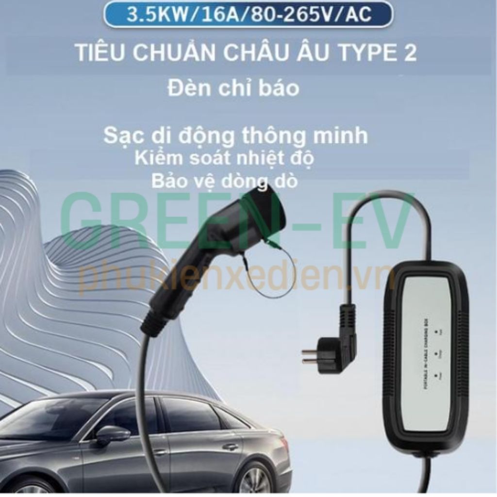 Sạc ô tô điện di động AC 16A 3.5KW có đèn báo 2 Sạc ô tô điện di động AC 16A 3.5KW có đèn báo - Ảnh 2