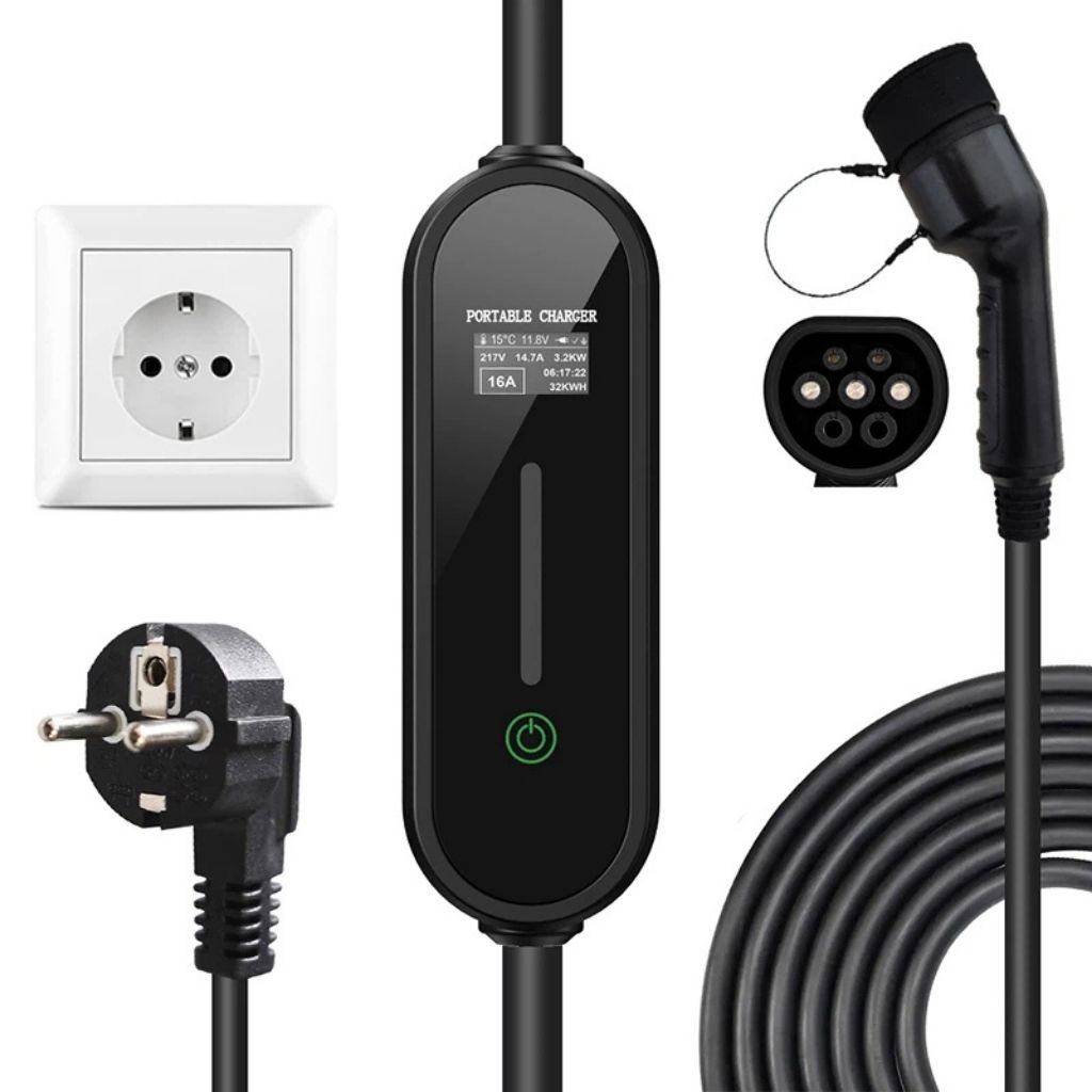 Sạc ô tô điện EV di động AC 16A 3.5KW có thể điều chỉnh dòng (GEV102) 1 Sạc ô tô điện EV di động AC 16A 3.5KW có thể điều chỉnh dòng (GEV102)