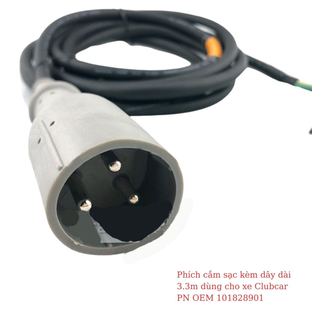 Phích cắm sạc kèm dây dài 3.3m dùng cho xe Club Car PN OEM 101828901 1 Phích cắm sạc kèm dây dài 3.3m dùng cho xe Club Car PN OEM 101828901