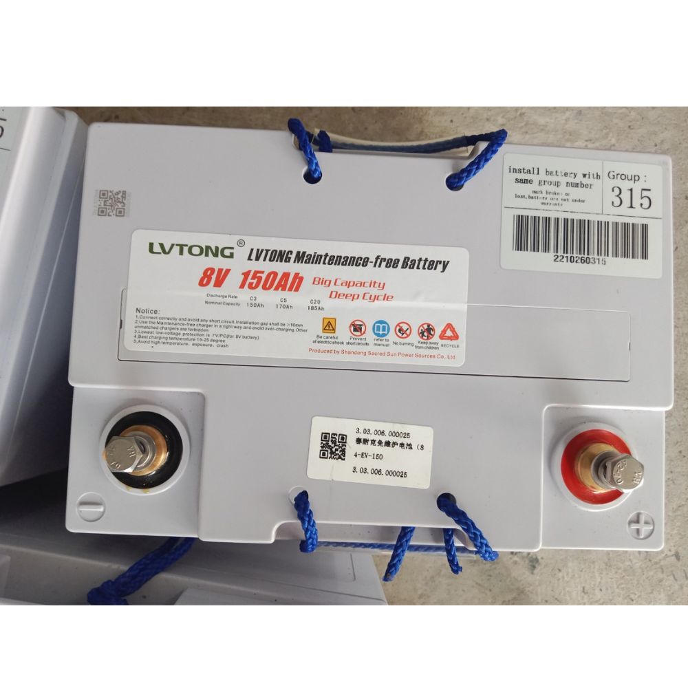 Ắc quy xe điện du lịch LVTong 8V 150Ah 1 Ắc quy xe điện du lịch LVTong 8V 150Ah