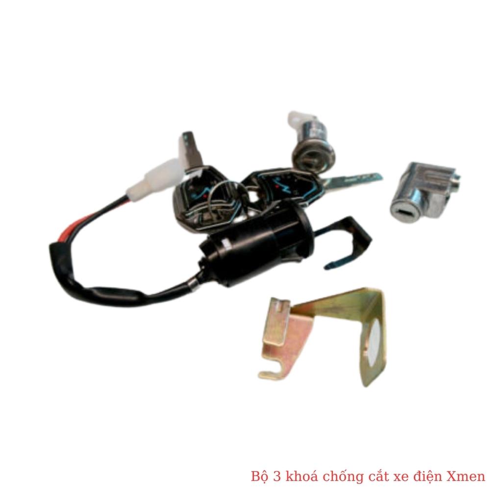Bộ 3 khoá chống cắt xe điện Xmen chất lượng cao, mẫu đẹp 1 Bộ 3 khoá chống cắt xe điện Xmen chất lượng cao, mẫu đẹp