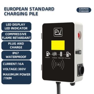 Sạc ô tô điện EV AC 32A 22kW 3 pha có màn hình và quẹt thẻ RFID GEV210 18 tram sac o to dien 11 kw treo tuong quet the man hinh 4