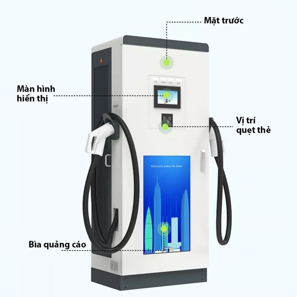 Trụ sạc nhanh ô tô điện DC 30KW, 40KW, 60KW 4 Trụ sạc nhanh ô tô điện DC 30KW, 40KW, 60KW - Ảnh 4