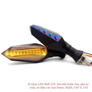 Đèn i nhanx LED đuổi 12V, hai mặt trước sau, gắn xe máy, xe điện các loại Xmen, NINJIA, CAP A, 133 5 den led xi nhan duoi 12v hai mat 3