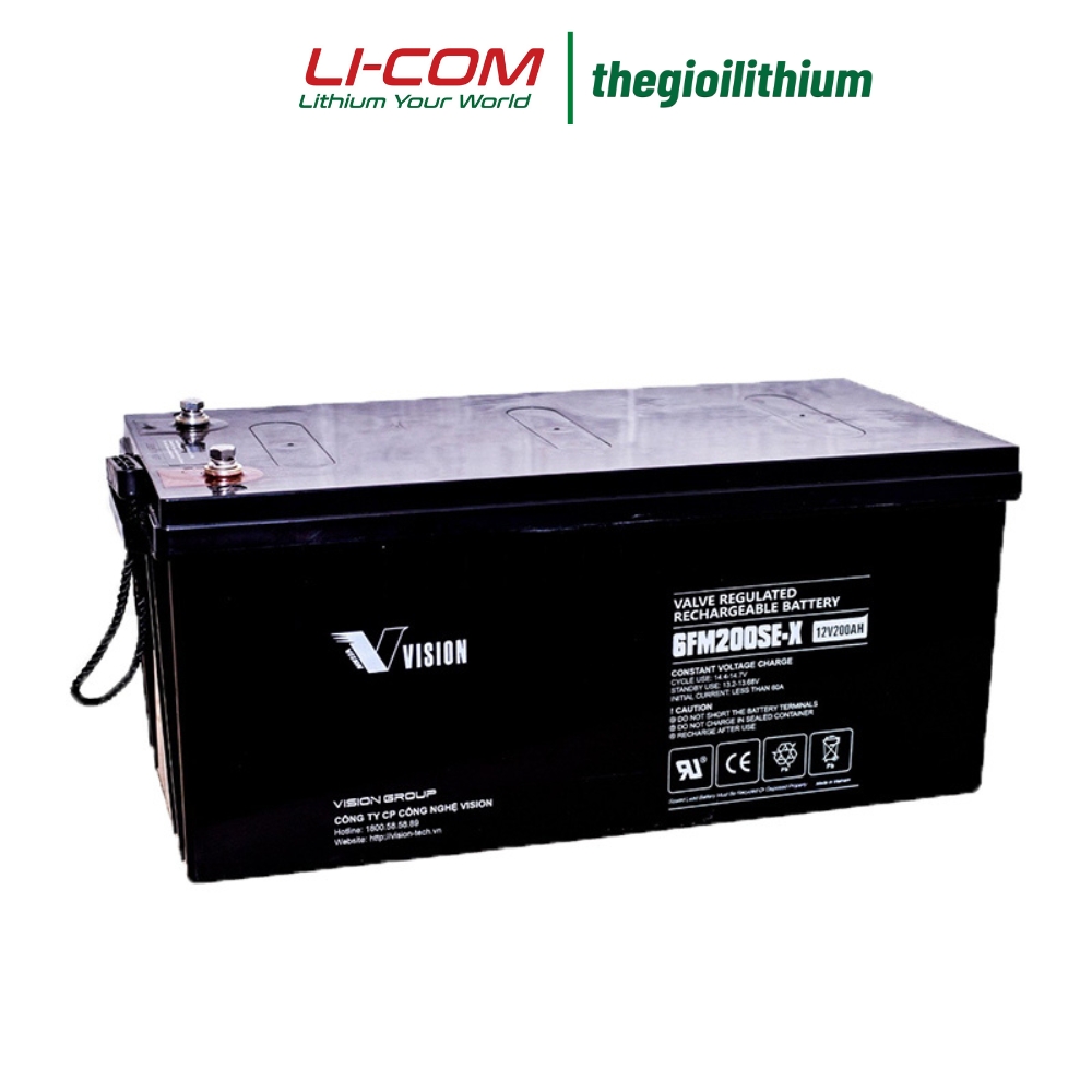 Ắc quy AGM kín khí Vision 12V, 200Ah 6FM200SE-X 2 Ắc quy AGM kín khí Vision 12V, 200Ah 6FM200SE-X - Ảnh 2