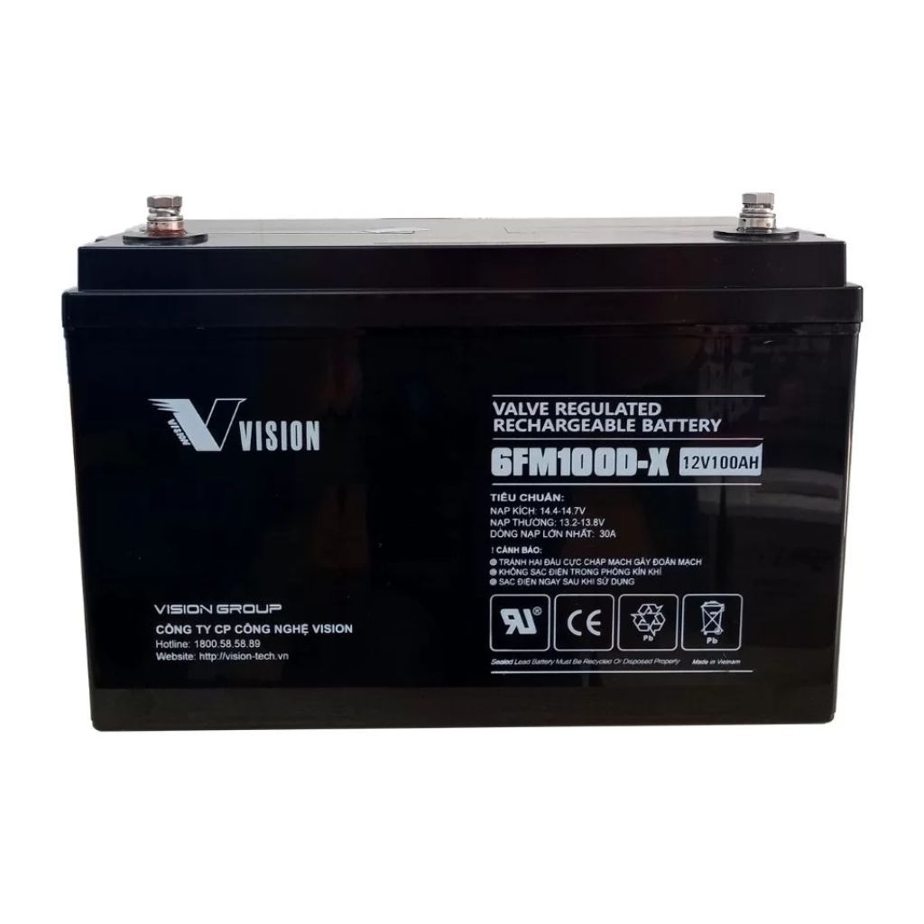 Ắc quy lưu trữ solar dòng xả sâu 12V, 100Ah 6FM100D-X 2 Ắc quy lưu trữ solar dòng xả sâu 12V, 100Ah 6FM100D-X - Ảnh 2