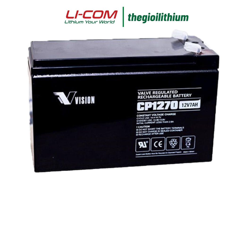Ắc quy Vision 12V, 7Ah CP1270 dùng cho UPS, loa kéo, cửa cuốn, thang máy 4 Ắc quy Vision 12V, 7Ah CP1270 dùng cho UPS, loa kéo, cửa cuốn, thang máy - Ảnh 4
