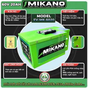 Pin lithium xe điện 60V 20Ah 13 pin xe dien 60v 20ah
