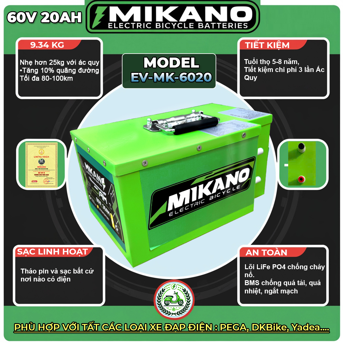 Pin lithium xe điện 60V 20Ah 5 Pin lithium xe điện 60V 20Ah - Ảnh 5