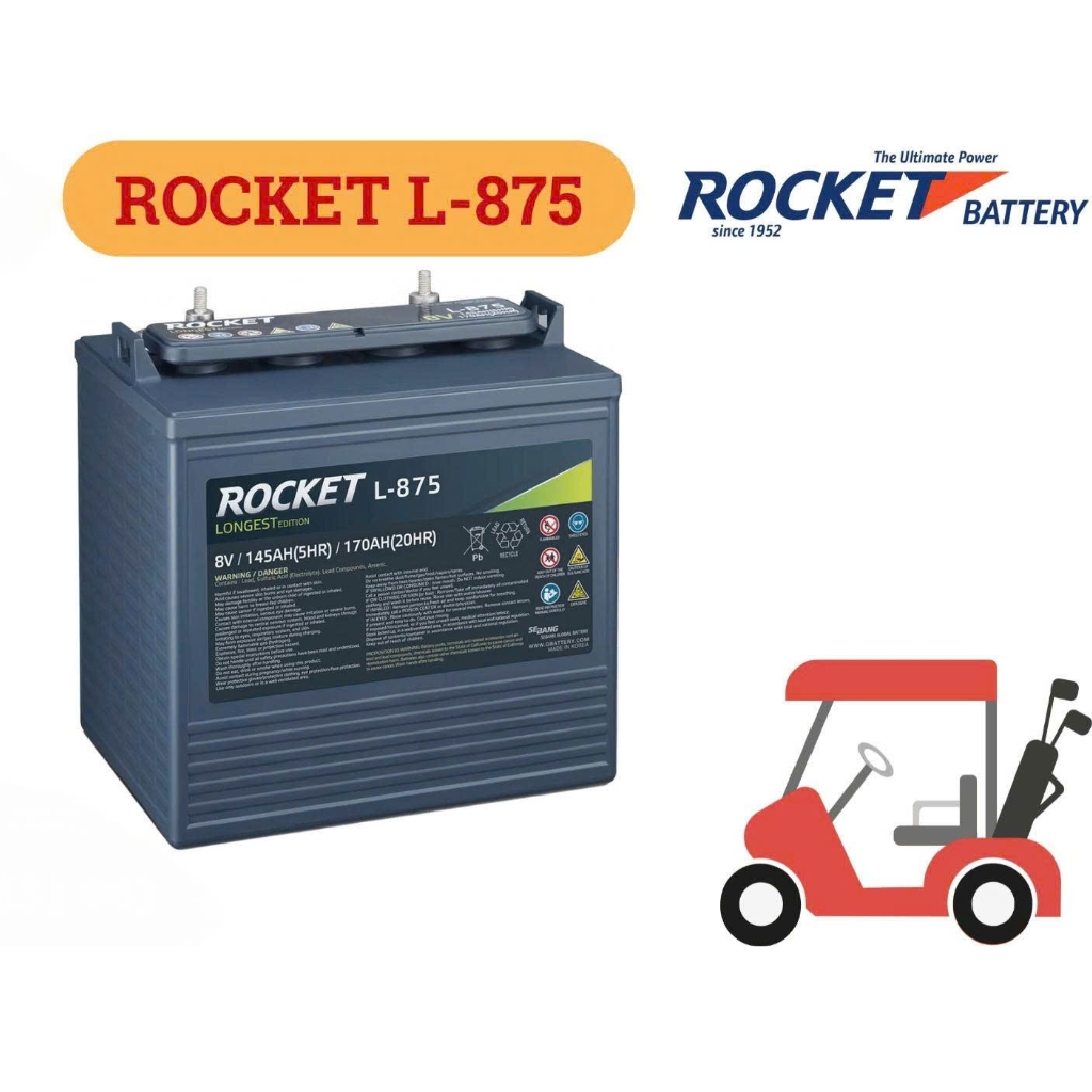 Ắc quy xe điện Rocket 8V 170Ah L-875 2 Ắc quy xe điện Rocket 8V 170Ah L-875 - Ảnh 2