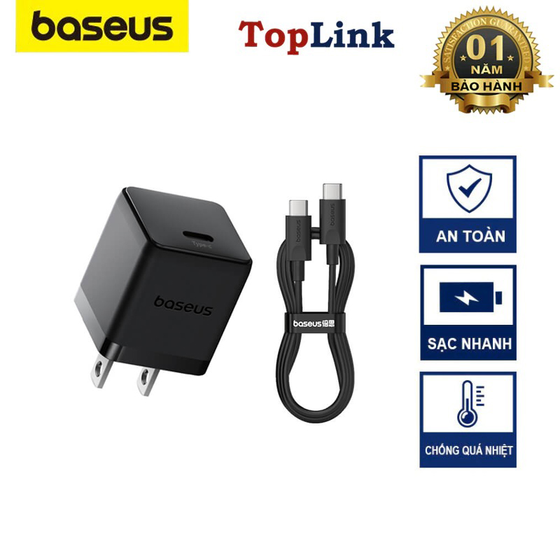 Củ Sạc Nhanh 20w Baseus Palm PD Nhỏ Gọn Chống Quá Dòng Quá Tải Nhiệt