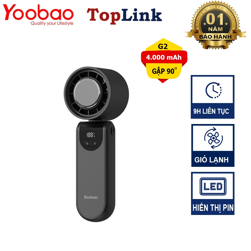 Quạt Có Dây Đeo Cổ YOOBAO G2 Cầm Tay Mini Dung Lượng Pin 4000mAh