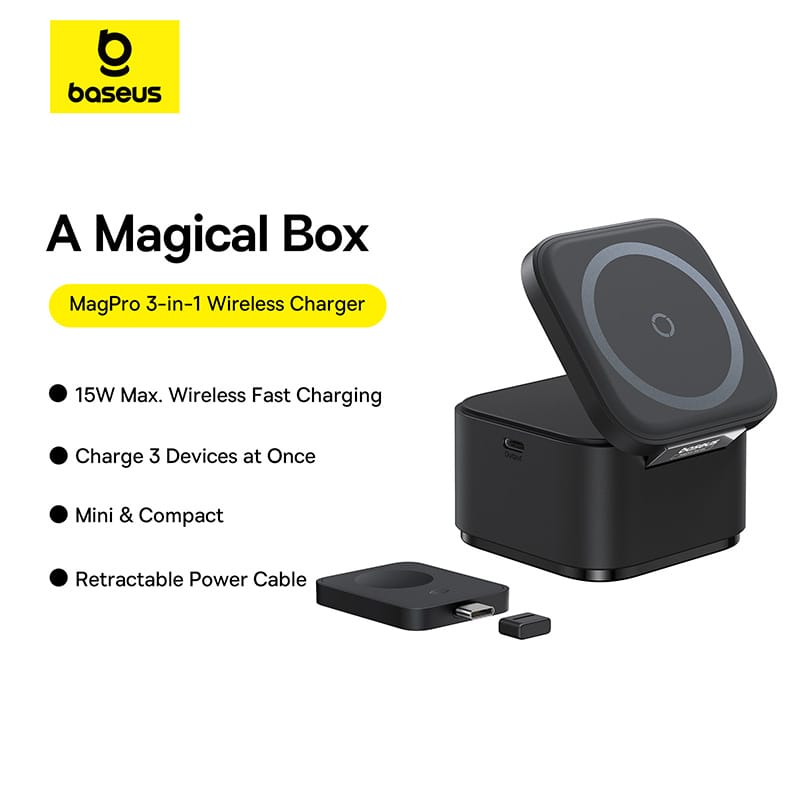 Alternative view of Đế Sạc Không Dây 15w Baseus MagPro 2 IN 1 Magnetic Wireless Charger